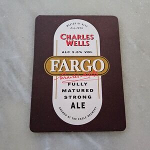 Charles Wells Fargo Ale Beer Coaster Master of Ales Eagle Brewery Bedford Englan